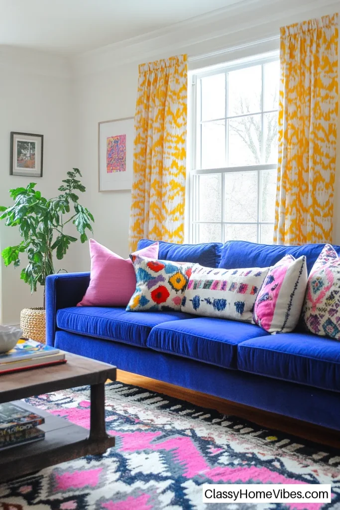Add a Pop of Color with an Electric Blue Couch