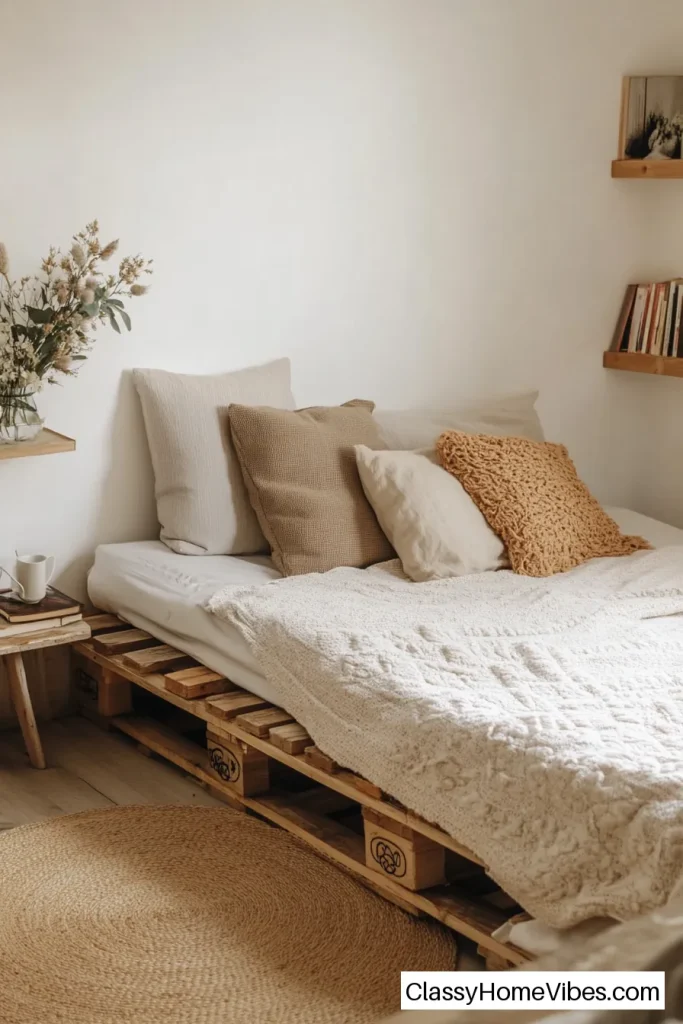 Corner Pallet Bed for Small Spaces