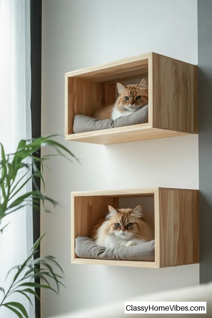 Floating Box Cat Shelves