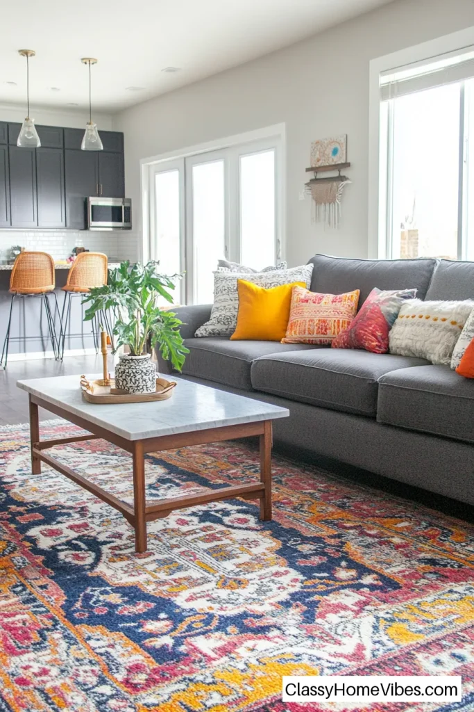 Mix with Vibrant Rugs