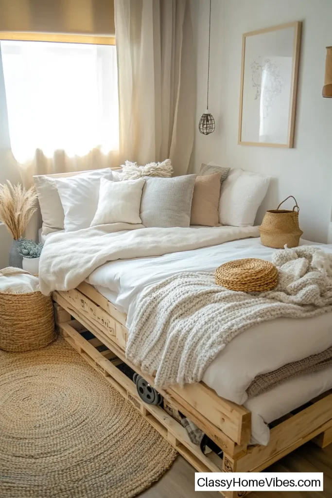 Pallet Bed with Slide-Out Trundle