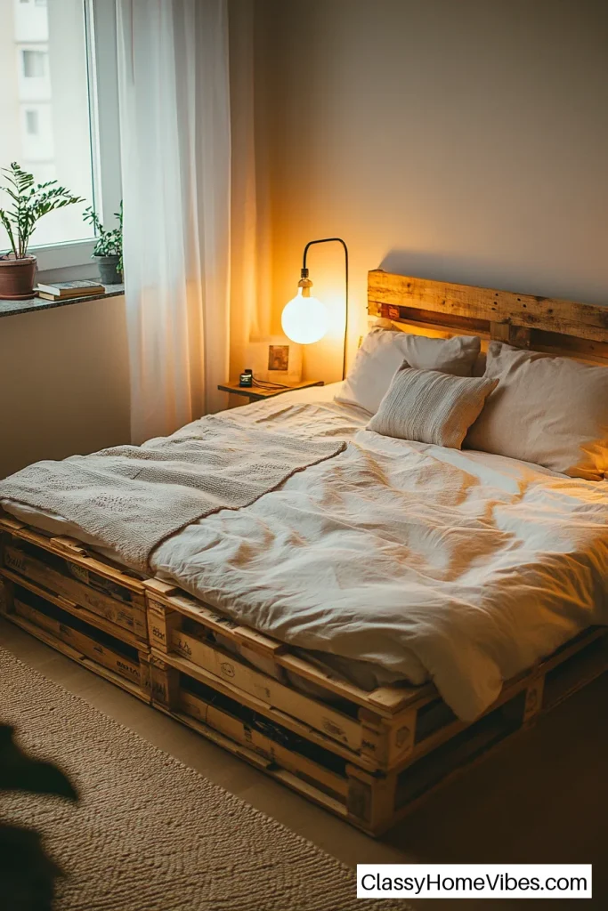 Pallet Bed with Storage Drawers